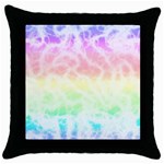 Pastel Rainbow Tie Dye Throw Pillow Case (Black) Front