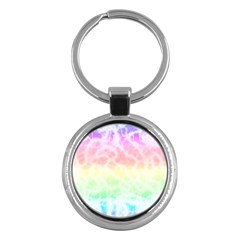 Pastel Rainbow Tie Dye Key Chain (round) by SpinnyChairDesigns