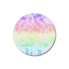 Pastel Rainbow Tie Dye Rubber Round Coaster (4 Pack)  by SpinnyChairDesigns