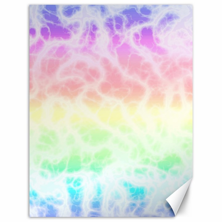 Pastel Rainbow Tie Dye Canvas 12  x 16 