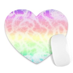 Pastel Rainbow Tie Dye Heart Mousepads by SpinnyChairDesigns