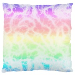 Pastel Rainbow Tie Dye Large Cushion Case (two Sides) by SpinnyChairDesigns