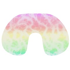 Pastel Rainbow Tie Dye Travel Neck Pillow by SpinnyChairDesigns