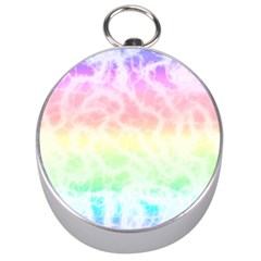 Pastel Rainbow Tie Dye Silver Compasses by SpinnyChairDesigns