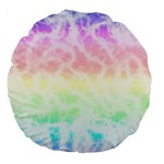 Pastel Rainbow Tie Dye Large 18  Premium Flano Round Cushions Front