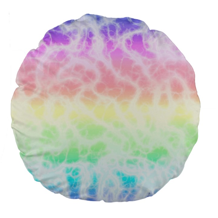 Pastel Rainbow Tie Dye Large 18  Premium Flano Round Cushions