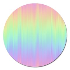 Pastel Rainbow Gradient Magnet 5  (round) by SpinnyChairDesigns