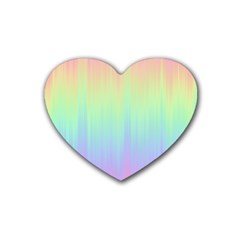 Pastel Rainbow Gradient Rubber Coaster (heart)  by SpinnyChairDesigns