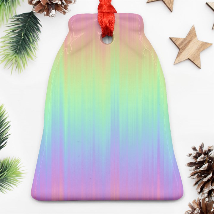 Pastel Rainbow Gradient Bell Ornament (Two Sides)