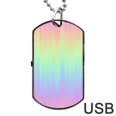 Pastel Rainbow Gradient Dog Tag Usb Flash (two Sides) by SpinnyChairDesigns