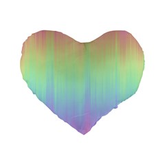 Pastel Rainbow Gradient Standard 16  Premium Heart Shape Cushions by SpinnyChairDesigns