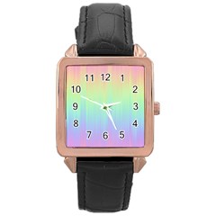 Pastel Rainbow Gradient Rose Gold Leather Watch  by SpinnyChairDesigns