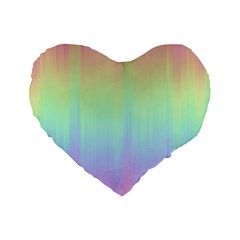 Pastel Rainbow Gradient Standard 16  Premium Flano Heart Shape Cushions by SpinnyChairDesigns