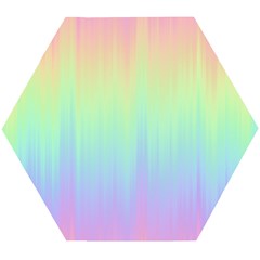 Pastel Rainbow Gradient Wooden Puzzle Hexagon by SpinnyChairDesigns