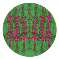 Lianas Of Sakura Branches In Contemplative Freedom Magnet 5  (round) by pepitasart