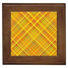 Orange Madras Plaid Framed Tile by SpinnyChairDesigns