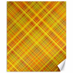 Orange Madras Plaid Canvas 8  X 10  by SpinnyChairDesigns