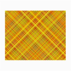 Orange Madras Plaid Small Glasses Cloth (2 Sides) by SpinnyChairDesigns