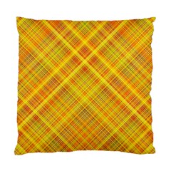 Orange Madras Plaid Standard Cushion Case (one Side) by SpinnyChairDesigns