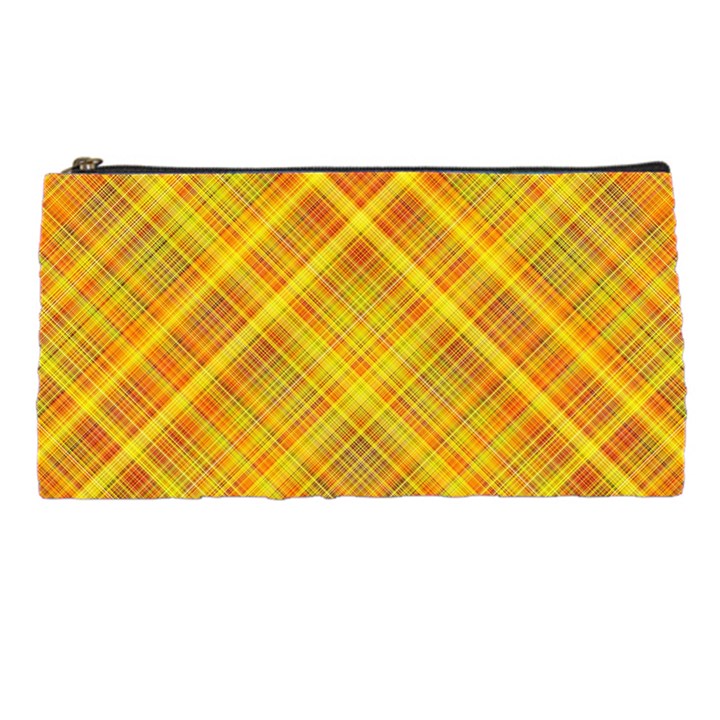 Orange Madras Plaid Pencil Case