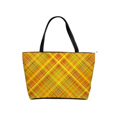 Orange Madras Plaid Classic Shoulder Handbag by SpinnyChairDesigns