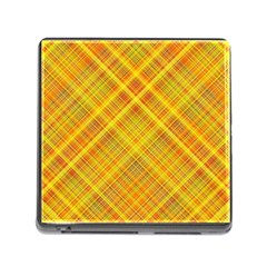 Orange Madras Plaid Memory Card Reader (square 5 Slot) by SpinnyChairDesigns