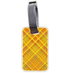 Orange Madras Plaid Luggage Tag (two Sides) by SpinnyChairDesigns