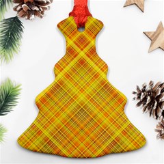 Orange Madras Plaid Ornament (christmas Tree) 