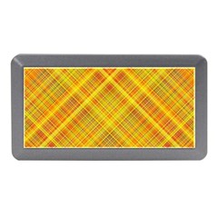 Orange Madras Plaid Memory Card Reader (mini) by SpinnyChairDesigns