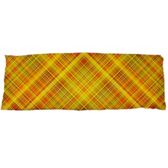 Orange Madras Plaid Body Pillow Case Dakimakura (two Sides) by SpinnyChairDesigns