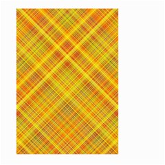 Orange Madras Plaid Large Garden Flag (two Sides) by SpinnyChairDesigns