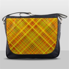 Orange Madras Plaid Messenger Bag by SpinnyChairDesigns