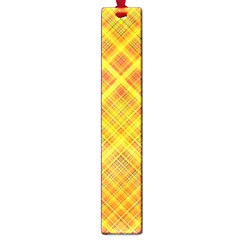 Orange Madras Plaid Large Book Marks by SpinnyChairDesigns