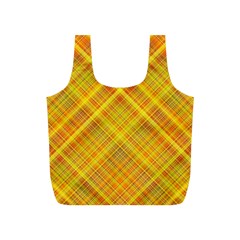 Orange Madras Plaid Full Print Recycle Bag (s) by SpinnyChairDesigns