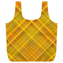 Orange Madras Plaid Full Print Recycle Bag (xl) by SpinnyChairDesigns