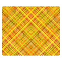 Orange Madras Plaid Double Sided Flano Blanket (small)  by SpinnyChairDesigns