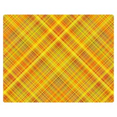 Orange Madras Plaid Double Sided Flano Blanket (medium)  by SpinnyChairDesigns