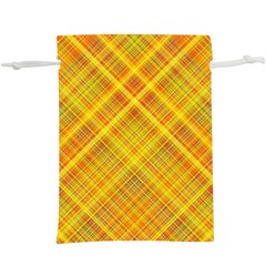 Orange Madras Plaid  Lightweight Drawstring Pouch (xl) by SpinnyChairDesigns