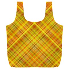 Orange Madras Plaid Full Print Recycle Bag (xxl) by SpinnyChairDesigns