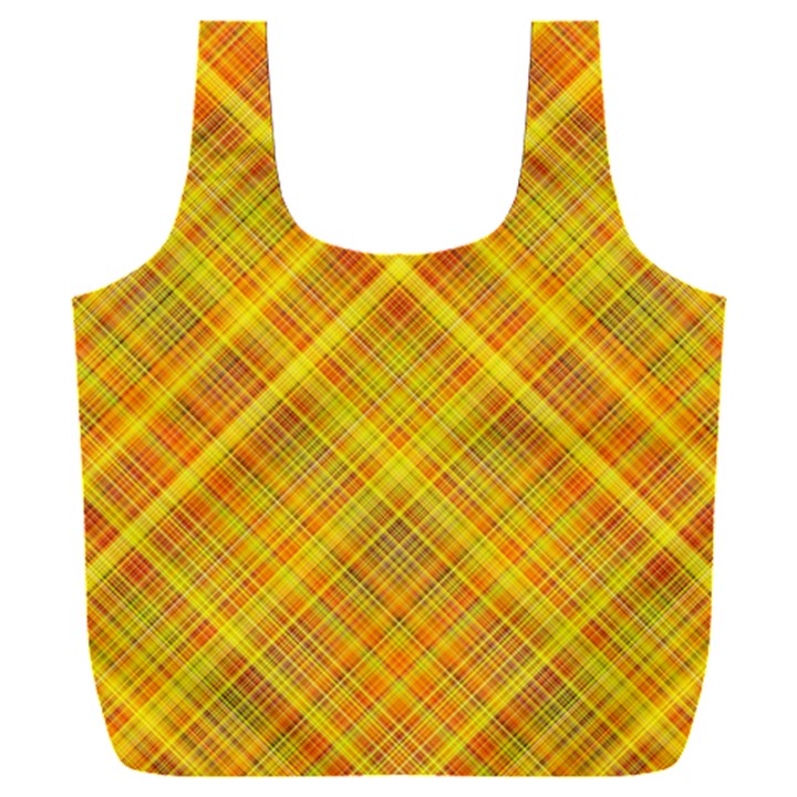 Orange Madras Plaid Full Print Recycle Bag (XXL)