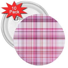 Pink Madras Plaid 3  Buttons (10 Pack)  by SpinnyChairDesigns