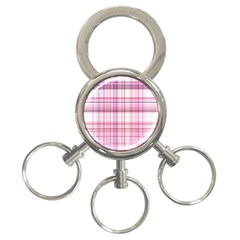 Pink Madras Plaid 3-ring Key Chain by SpinnyChairDesigns