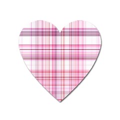 Pink Madras Plaid Heart Magnet by SpinnyChairDesigns