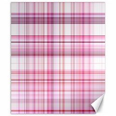 Pink Madras Plaid Canvas 8  X 10  by SpinnyChairDesigns