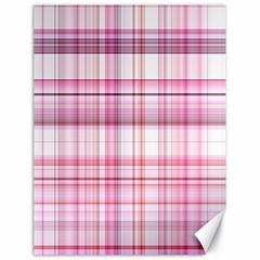 Pink Madras Plaid Canvas 18  X 24  by SpinnyChairDesigns