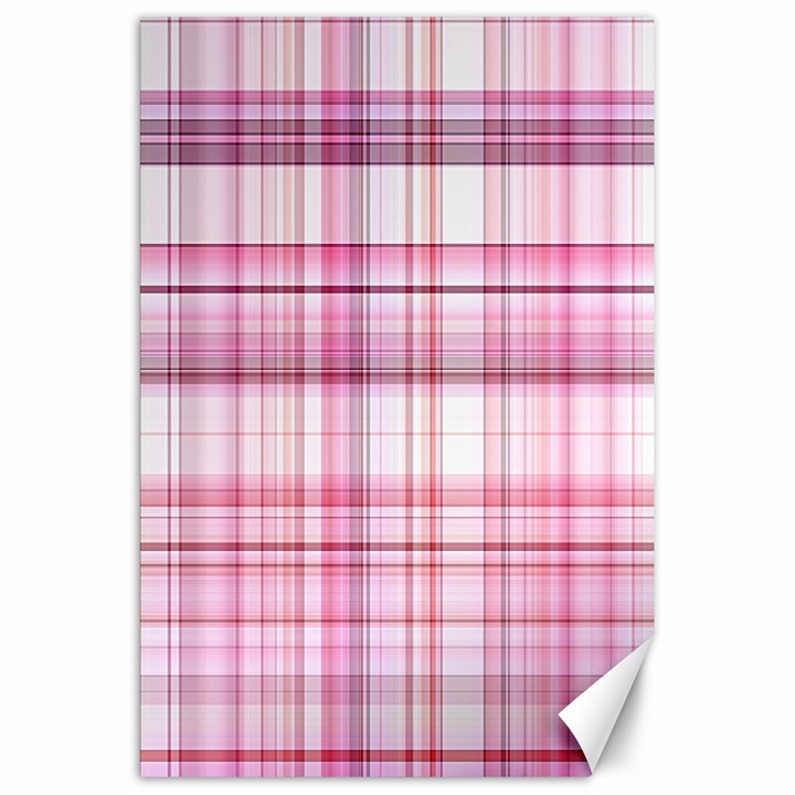 Pink Madras Plaid Canvas 20  x 30 