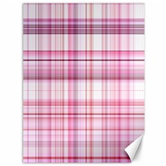 Pink Madras Plaid Canvas 36  X 48  by SpinnyChairDesigns