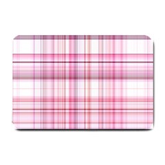 Pink Madras Plaid Small Doormat  by SpinnyChairDesigns