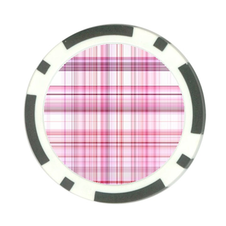 Pink Madras Plaid Poker Chip Card Guard