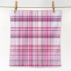 Pink Madras Plaid Face Towel by SpinnyChairDesigns